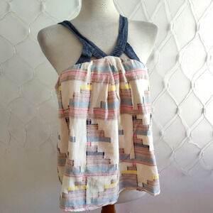 Lou & Grey Tank | Pastel Patchwork w/ Denim | Size Medium